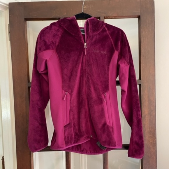 Marmot Hooded Zip-Up Purple Fleece Jacket Size Medium - Picture 1 of 8